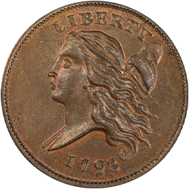 1793 Flowing Hair Half Cent