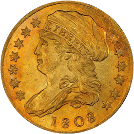 1808 Capped Bust Left Quarter Eagle