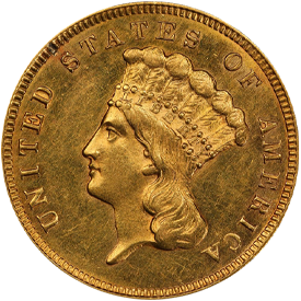 1860-S Gold Three Dollar