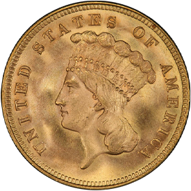 1860 Gold Three Dollar