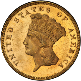 1873 Gold Three Dollar