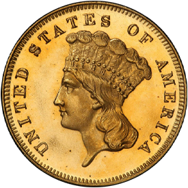 1873 Gold Three Dollar