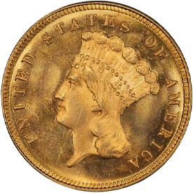 1882 Gold Three Dollar