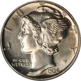 1936 Mercury Dime