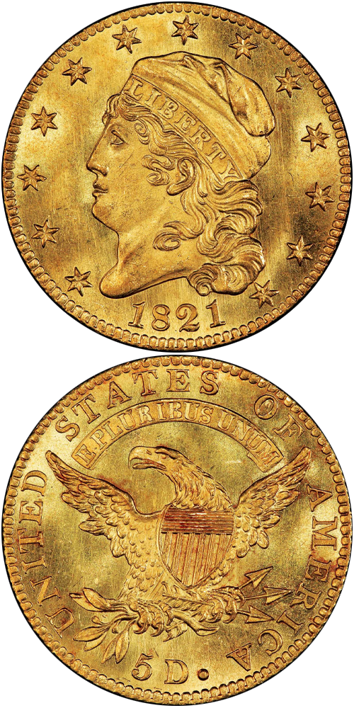 Capped Head Left Half Eagle