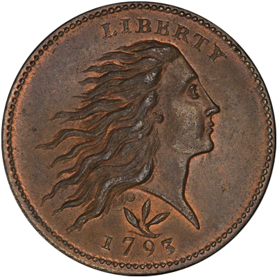 Flowing Hair Wreath Reverse Cent